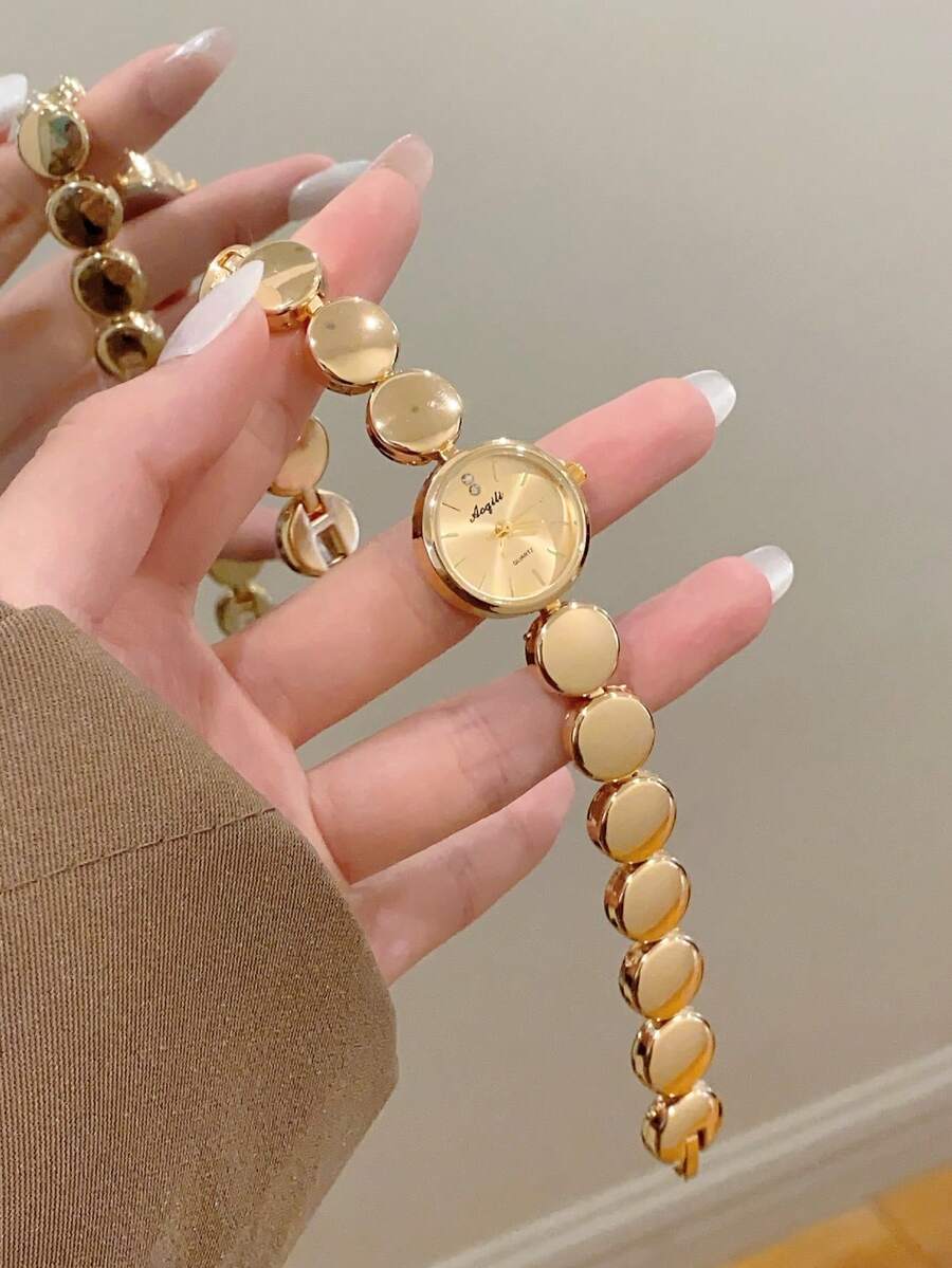 1pc Two Tone Polygonal Women's Quartz Watch Elegant And Exquisite Suitable For Daily Wear Party Leisure Gathering