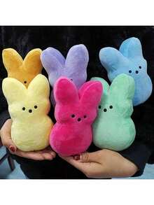 1个复活节礼物 复活节兔子毛绒娃娃 柔软填充兔子玩偶 毛绒兔子摆件 安慰伴侣玩偶 复活节派对装饰 生日礼物 - 彩色 - 查看 11