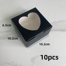 10pcs 4x4x2.5 Inch Valentine's Day Cookie Boxes, Heart Window Baking Boxes, Pie Boxes, Chocolate Strawberry Boxes, Fragile Heart Shaped Boxes, Prepared Food Boxes, Cake Boxes, New Year Gift Packaging & Storage - Valentine's Day, April 25 - View 19