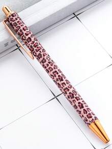 Set de 3 pixuri neutre cu imprimeu leopard drăguț, design retractabil, pixuri cu bilă imprimate minimalist, potrivite pentru jurnal și cadouri, perfecte pentru nuntă, Ziua Îndrăgostiților - Multicolor - Vizualizare 6