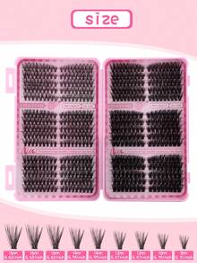 520pcs Fluffy Eyelash Clusters, Individual Lashes, Thick Cluster Eyelash Extensions, D-Curl Lifted, 8-16mm Dense Cluster Lashes, Suitable For Travel, Daily Wear (Beginner Friendly), Wedding, Date, Party, Holiday, Also Great For Christmas/Halloween/Gifts. Eyelash Set, Eyelash Clusters, Eyelash Strips, Individual Lashes, False Eyelashes. - Multicolor - View 13