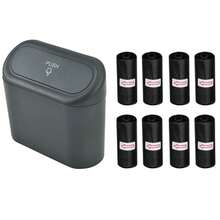 4-Roll Trash Bag Equipped Car Trash Can With Lid, Leak-Proof, Portable Hanging Car Garbage Bin, Suitable For Various Vehicle Models