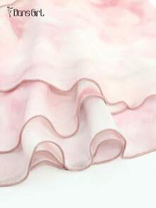 DonsGirl 1pc Floral Print Ballet Tutu Dress, Ribbon Tie Design, Suitable For Ballet/Modern/Classical Dance Practice And Performance, Great Gift For Girlfriend - Baby Pink - View 12