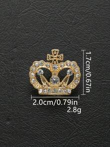 8pcs Elegant Crown Shaped Rhinestone Gold Buttons, Suitable For Wedding Gowns, Evening Dresses, Coats, Sweaters, Suits, Uniforms, Decorative Buttons, DIY Bags, Gifts, Gift Boxes, Dolls, Sewing Accessories - Multicolor - View 6