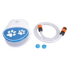 Fuente de agua para perros al aire libre, dispensador de agua activado por pata, aspersor para perros, comedero de agua potable con manguera - 300ml - Ver 6