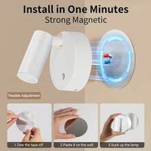 2Pcs LED Magnetic Wall Lamp, Featuring 3 Color Modes And Adjustable Brightness - With Touch Control, Easy Installation, Perfect For Plants And Artworks - USB Rechargeable Battery - Suitable For Bedrooms, Living Rooms And Corridors, Wireless With No Blind Spots, 360° Rotation Touch Control - Đen 2 chiếc - Xem 2