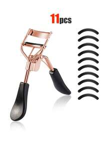 16pcs/11pcs/10pcs Eyelash Curler Set, Stainless Steel Material, Wide Mouth Design, Easy To Create Long-Lasting Curled Lashes, Professional Makeup Artist Essential Tool - Black - View 10