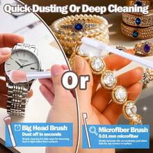 18 Pcs Jewelry Cleaner Brush Tool Set-Cleaning Polishing Cloth, Jewelry Cleaning Kit, Big&Small Hole Brush,Needles And Crevice Brush For All Jewelry,Ring,Gold,Diamond,Earring,Sterling Silver