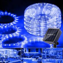 39ft 100 LED Solar String Lights, Waterproof IP65 Outdoor Solar Powered Lights For Party, Garden, Patio, Home, Wedding, Christmas, Halloween Holiday Tree Decor Lighting - Blue Light - View 2