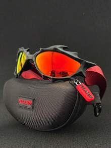 1 Set Edgy Dragon Shaped Personalized Cycling Gear, Metal Electroplated Dragon Totem 3D Printed Spiked Rivet Original Designer Stereoscopic Styling, Suitable For Boys Cycling Sports Outdoor, Y2K Styled (Patented Design, Assorted Styles), Includes Glasses Case, Glasses Strap, Glasses Cloth - Multicolor - View 19