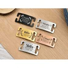 Quiet Sliding Pet ID Tag, Customizable Engraved, Metal Material, Suitable For Various Pet Collars. Fashionable And Elegant Appearance, Paired With Deeply Engraved Pet Name To Showcase Unique Taste. - Multicolor - View 2