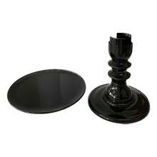 Mosaic Plate With Turned Base, 19.5 X 22 Cm, Decorative, ABS Plastic - Black - View 2