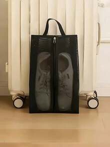 Túi đựng giày lưới thoáng khí có thể gấp gọn - Thiết kế trong suốt, túi đựng giày dung tích lớn bằng polyester, phù hợp cho phòng tập thể dục, du lịch, bãi biển và đựng mỹ phẩm/đồ dùng vệ sinh cá nhân - Màu be/đen, túi đựng giày có dây rút, túi che giày chống bụi di động dành cho nam và nữ, đồ dùng cần thiết khi đi du lịch, đồ dùng cần thiết khi đi nghỉ mát. - Nhiều màu - Xem 8