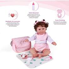 - Juego de 8 bolsas de paales para muecas de 17 a 22 pulgadas, accesorios de alimentacin para muecas de beb con bibern de leche desaparecida y tenedor para juguetes de juego de - inicial - Ver 3