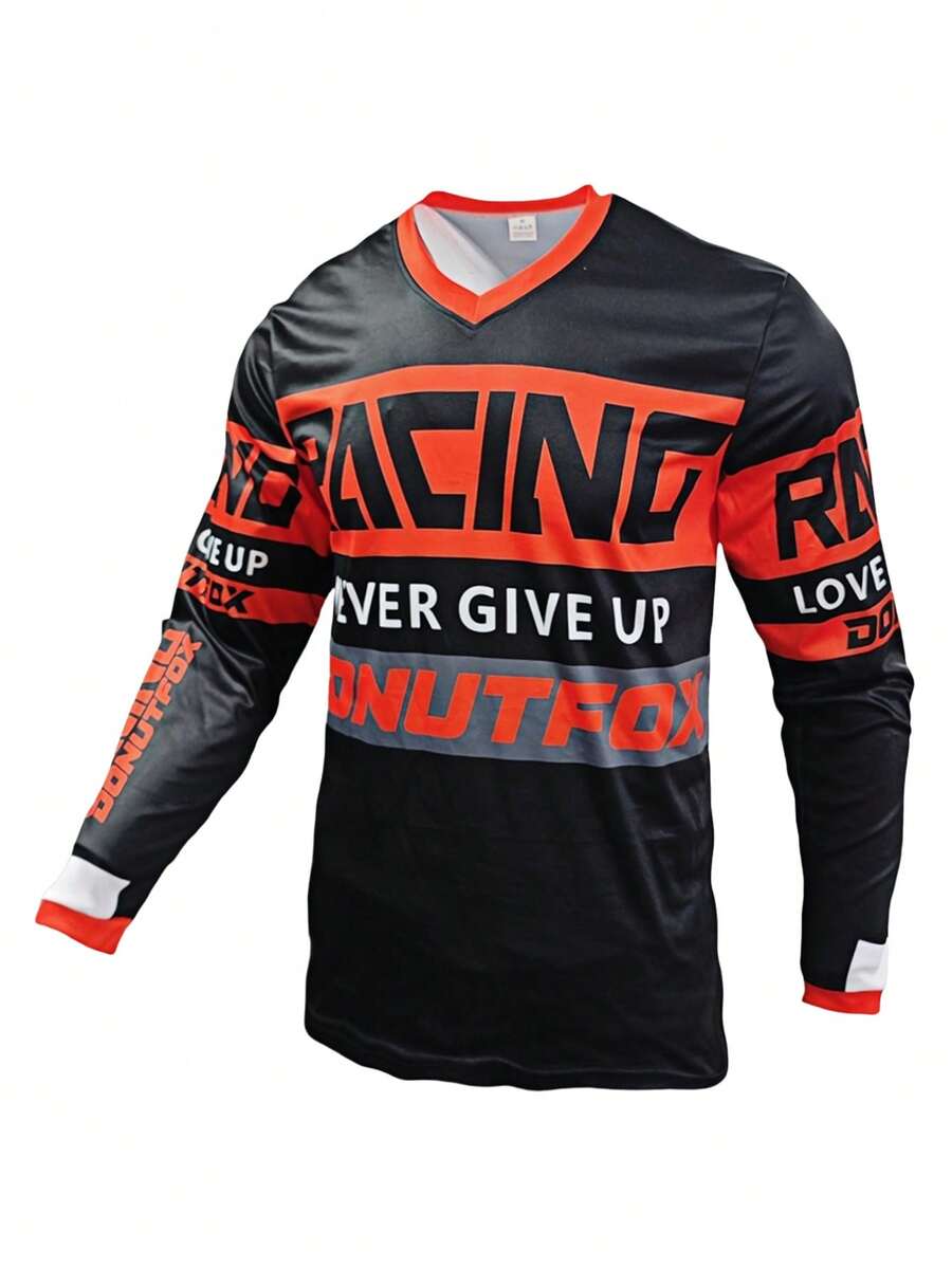 2025 DONUTFOX Men's Cycling T-Shirt, Road Bike, Off-Road Bike, Endurance Motorcycle, Long Sleeve Mountain Bike Sports Apparel Road Bike T-Shirt Black