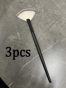 3/1 Pieces Facial Fan Mask Brushes, Soft Facial Applicator Brushes Tools For Peel Glycolic Makeup For Mud Cream(Champagne) - Multicolor - View 12