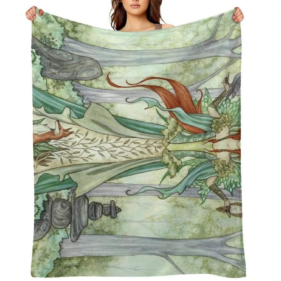 The Caretaker Throw Blanket Luxury Weighted Thermal Picnic Blankets - Black - View 1