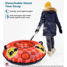 Winter Outdoor Inflatable Sled - 43" Large Snow Tube, Cold Resistant & Durable With Handles For Snow Play - Orange - View 5