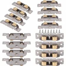 XISH Rodillo para Puerta Corredera 4 Piezas Rodillo para Puerta Corrediza de Patio Rodillos en Tándem de Acero Inoxidable Resistentes Conjunto de Rodillo de Rueda con Rodamiento de - rueda plana+rueda cóncava - Ver 8