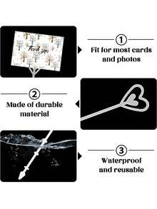 30/50pcs Transparent PVC Heart-Shaped Plastic Flower Picks, Suitable For Bouquet Making, Wedding, Valentine's Day, Birthday Party Decoration. They Can Be Used As Bouquet Decorations Or As Card Holders, Making Them An Ideal Choice For Parties, Weddings, Valentine's Day, Cake Decorations And Flower Arrangements. Also Suitable For Back-To-School And Valentine's Day.