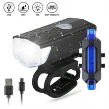 This Bicycle Front And Rear Light Combo Set Is Durable, USB Rechargeable, With A Quick-Release Design That Can Be Installed In 3 Seconds. It Offers Multiple Modes (High Brightness, Medium Brightness, Low Beam, Flashing) Suitable For Various Weather Conditions. - Multicolor - View 8