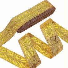 Ren may vá, rộng 2.5 inch, ruy băng jacquard thêu vàng - 5/10 thước Anh, viền ren phong cách Boho cổ điển dùng cho thủ công, may vá, DIY, trang trí nhà cửa, trang trí tiệc, gói quà, Ramadan. - Nhiều màu - Xem 8