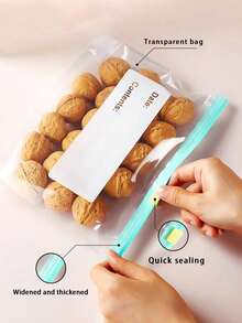 45pcs Reusable Food Storage Bags (3 Different Sizes), Thick Freezer Bags, Waterproof Zipper Seal Food Preservation Bags, Made Of PE Material, Transparent, Writable, For Long-Term Food Preservation And Organization, Suitable For Refrigerator, Freezer, Kitchen Food Categorization And Snack Storage - Transparent - View 8