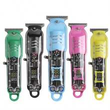 Professional Smart LCD Hair Clipper, Transparent Cordless Electric Shaver For Men - Black - View 3