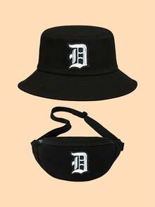 2pcs Kids Black Greek Alphabet Bucket Hat Set, Fashionable Personalized Sun Protection Hat, Compact Lightweight Versatile Packable, Practical Gift For Children, Suitable For Boys & Girls In All Seasons For Picnic, Daily Outdoor, Hiking, Fishing, Travel, School - Black - View 14