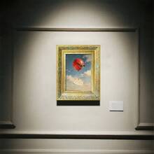 1pc Multi-Size Fashion Art PS Photo Frame, Whimsical Red Balloon & Swallow Pattern, Coordinating Memo, Artistic Oil Painting Brushstrokes, Black/Gold Rectangular, Exquisite 3D Carving, Decorative Frame To Enhance Ambiance, Suitable For Home Living Room, Bedroom, Entryway Wall Decor - Multicolor - View 8