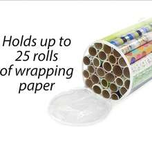1PC Transparent Gift Wrapping Storage Bag, PVC Packaging Paper Storage Bag, With Black Handles, Easy-To-Carry Tubular Container. - White - View 6