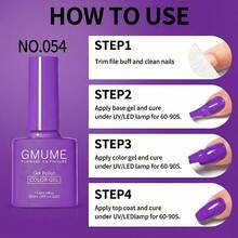 Dreamy Violet Gel Nail Polish 7.5ml - Bright Purple Soak Off UV/LED Gel Varnish, High Gloss & Matte Effect Nail Art Lacquer (No.054) - 紫羅蘭色 - 查看 11