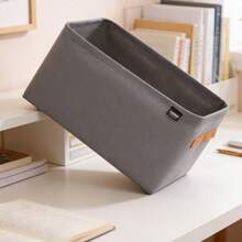 1PC Steel Frame Storage Box With Handle, Multi-Purpose Reinforced Stackable Storage Container With Reinforced Handle, Suitable For Home, Dormitory, Wardrobe And Home Decor, Under-Bed Storage - Grey - View 9