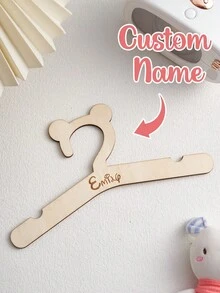 2/5/10/20pcs Custom Laser Engraving Name Baby Hangers, Personalized Wooden Clothes Hangers With Engraved Name, Customized Gift, Customized Kid Hangers, Customizable Child Hangers, Multi-Functional, Ornamental, Engraved Letter, Stylish, Cute, Adorable, Casual, Unique Baby Gifts, Ideal Gift For Mother's Day, Father's Day, Children's Day, Gifts For Him, Gifts For Her, Family, Friends, Daughter, Son Back To School - Bear - View 8