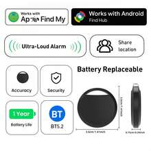 RSH Dispositivo antiextravío ligero, sistema dual actualizado, etiqueta de seguimiento compatible con Android e iOS, localizador de llaves, dispositivo de seguimiento, etiqueta de seguimiento inteligente para equipaje, billetera, bolso, compatible con Find My y Find Center para iOS, regalo de cumpleaños - Multicolor - Ver 9