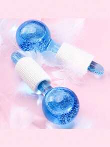 1个/2个装魔杖冰球，冷热舒缓冰球，适用于眼部和面部按摩，无需充电，温和放松，是情人节、母亲节、祖父母节、万圣节、圣诞节的完美礼物，男女皆宜 - 面部和眼部冰滚轮 - 魔杖爱心花瓣冰球 - 抗衰老面部冰球 - 抗皱面部冰球 - 面部按摩器 - 彩色 - 查看 3