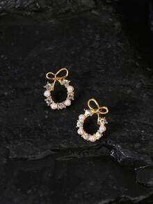 Opalesca 1 对欧美经典法式时尚韩式女士耳环，简约精致仿珍珠奢华耳环 - 彩色 - 查看 3