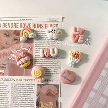 Set de 8 imanes de nevera rosas y lindos para el Día de San Valentín, imanes para pizarra blanca para refrigerador, aula, cocina, accesorios magnéticos decorativos lindos, decoración y regalos para el Día de San Valentín - Multicolor - Ver 7