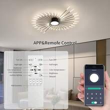 Elegante lámpara de techo moderna con 42 luces y pétalos de fuegos artificiales: diseño mejorado para un ambiente deslumbrante en la sala de estar y el dormitorio - Negro - Ver 5