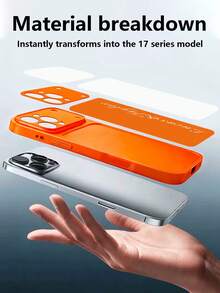 1pc Customized Name, Minimalist Luxury Fashion Trending Orange Deluxe Large View Tempered Glass With Lens Protection Matte Anti-Drop Phone Case Compatible With IPhone 17/17Pro/17ProMax/17Air/16/16Pro/16ProMax/16Plus/15/15Plus/15Pro/15ProMax/14/14Plus/14Pro/14ProMax/13/13Pro/13ProMax/12/11 Phone Accessories, Full Coverage Premium Protection