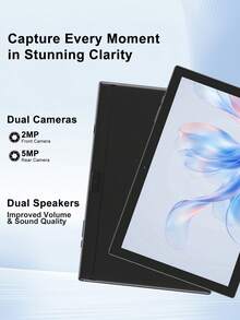 Coopers Máy tính bảng Android 15 10.1 inch, bộ xử lý lõi tứ RK3562 2.0GHz, RAM 8GB (có thể mở rộng 3GB+5GB) + ROM 32GB/Bộ nhớ trong 1TB, 2.5G+5G+WiFi 6, camera 2MP+5MP, pin 6000mAh, hỗ trợ chơi game, máy tính xách tay Android 10 inch/Widevine L1 (không kèm bộ chuyển đổi) - Đen1 - Xem 5