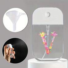 Card Spray Perfume Bottle With Funnel Travel Moisturizing Sprayer Pocket-Sized Portable Perfume Atomizer With Keychain Silicone Funnel Hand Sanitizer Storage Box Suitable For Carrying Outside Refillable Empty Box Initial Name 26 Letters Pattern