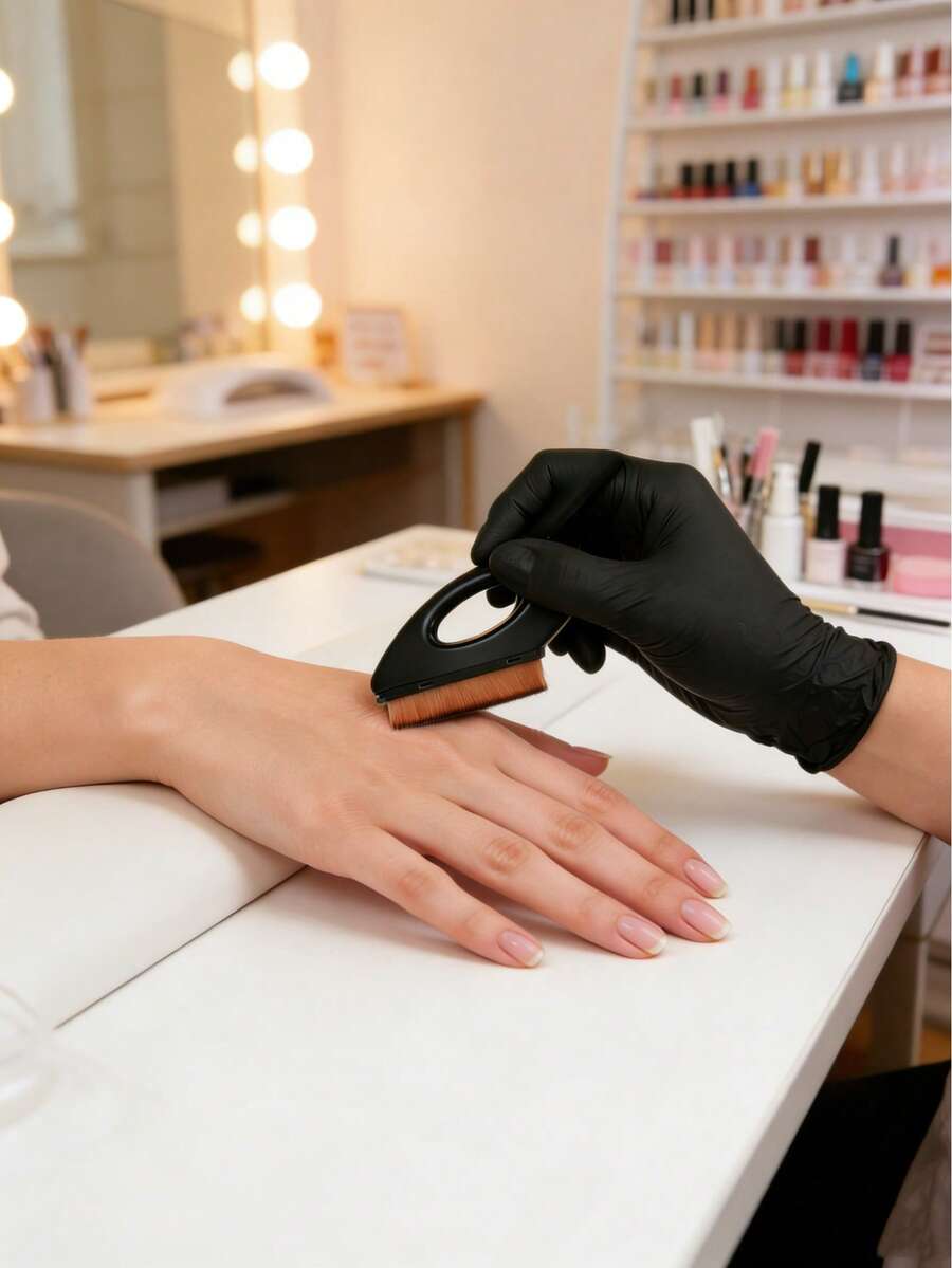 1pc Nail Brush, Nail Powder Dust Cleaning Brush, Acrylic Gel Nail Polish Powder Cleaning Tool, Blush Brush, Beauty Makeup Brush - Multicolor - View 1