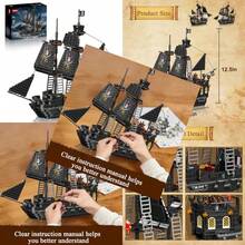 Sosuy Black Pearl Pirate Ship Building Blocks Sets Three-Masted Boat Set STEM Toys For Boys 8+ Caribbean Pirate  Display Models Birthday For Boys Girls Teens Adults 932 PCSMaterial Safety And Rich Functionality - PearlPirateShip - View 1