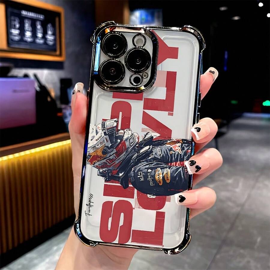 Four-Time M-MaxS Champion Verstappen Phone Case Compatible With IPhone 17/17 Air 16e/17 Air 16/15/14/13/12/11/Mini/Pro/Max/Air/X/XR/XS Max/8/7 Plus Models Shockproof Transparent Soft Back Case - 無色 - 查看 1