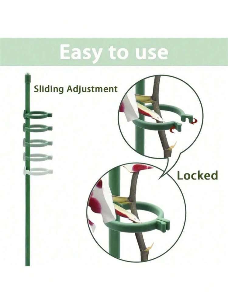 5/10/20支装植物支撑杆，绿色植物支撑棒，适用于室内外植物，可用于盆栽番茄、牡丹、百合、玫瑰等开花蔬菜，也适用于户外花园、盆栽植物、花盆、节日装饰（注意：款式随机，不影响使用效果） - 綠色 - 查看 6