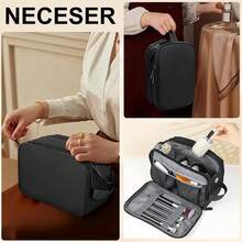 MIAOKE Neceser de Viaje para Hombre y Mujer, Neceser Impermeable, con Espejo,con Peine, Tipo Coante de Gran Capacidad, Se Puede Utilizar Para Guardar Artículos, Adecuado para viajar - Rosa roja - Ver 6