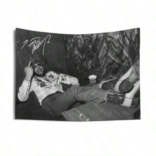 Hank William Jr With His Signature Tapestry For Decorate Clubs Concerts Bars University Dormitories Living Rooms Bedrooms