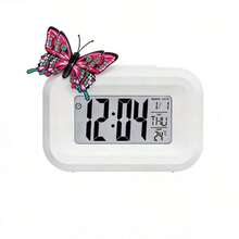 Butterfly Design Color Changing Digital Clock | Bionic Texture Butterfly Decor + Multi-Color Aesthetic Body, Large Screen Sync Time/Date/Temperature + High-Precision Monitoring, Bedroom Oxygen Awakening/Bathroom Environment Monitoring/Office Decor, Luxury Life Scenario Upgraded Item (Random Butterfly) - Multicolor - View 15