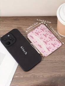 Women's Ultra-Thin Zipper Wallet Pink Heart-Shaped Bow Card Holder Light Daily Common Card Holder Zipper Closure, Women's Card Bag Bow Bow Sweet Cartoon Mini Change Bag Multi Card Slot Certificate Storage Organ Bag, Pink Bow Love Pattern Button Fashion Card Bag Slim, Chain Wallet Foundation Make-Up Strawberry Card Holder Light Daily Common Card Holder Zipper Multi Card Slot - Multicolor - View 9